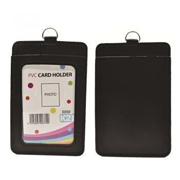 ID 5050 (P) Card Holder with 2 pocket - Black / 25pcs