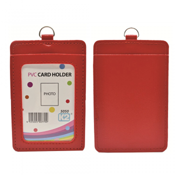 ID 5050 (P) Card Holder with 2 pocket - Red / 25pcs