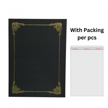 Hard Cover Certificate Holder - Black / 20pcs (With Packing)