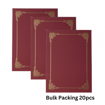 Hard Cover Certificate Holder - Maroon / 20pcs (W/O Packing)