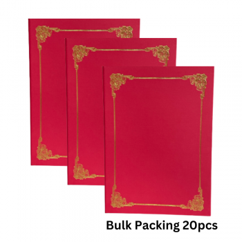 Hard Cover Certificate Holder - Red / 20pcs (W/O Packing)