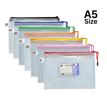 PVC Mesh Zipper Bag A5 (6168) - 12pcs