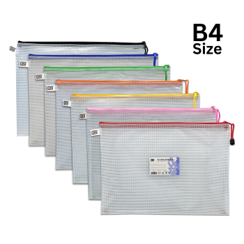 PVC Mesh Zipper Bag B4 (6184) - 12pcs